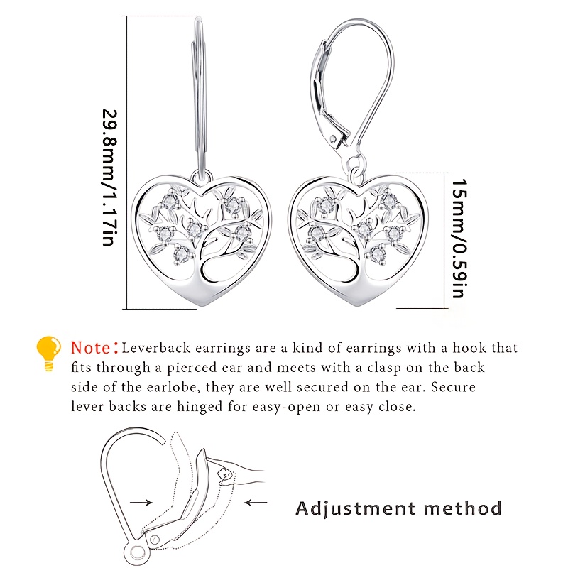 Women's Heart-Shaped Hanging Earrings, Elegant & Easy